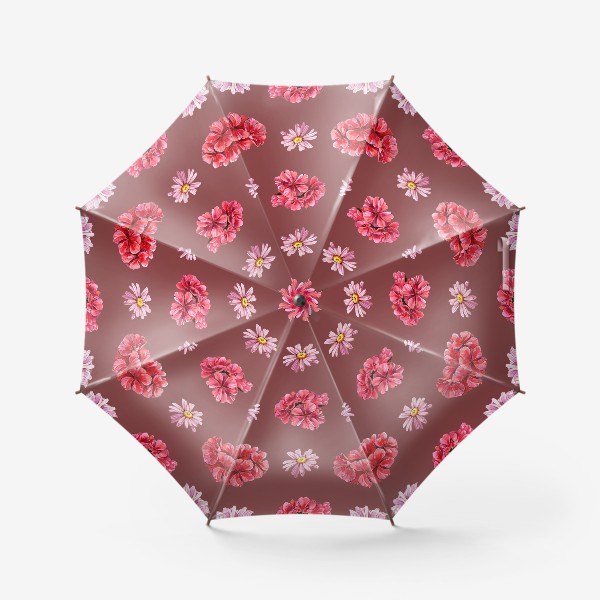 Зонт &laquo;Цветы герань и ромашки&raquo;