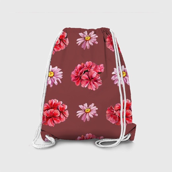 Рюкзак «Цветы герань и ромашки»