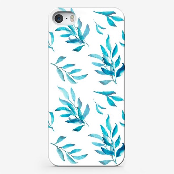 Чехол iPhone &laquo;Синие листья&raquo;
