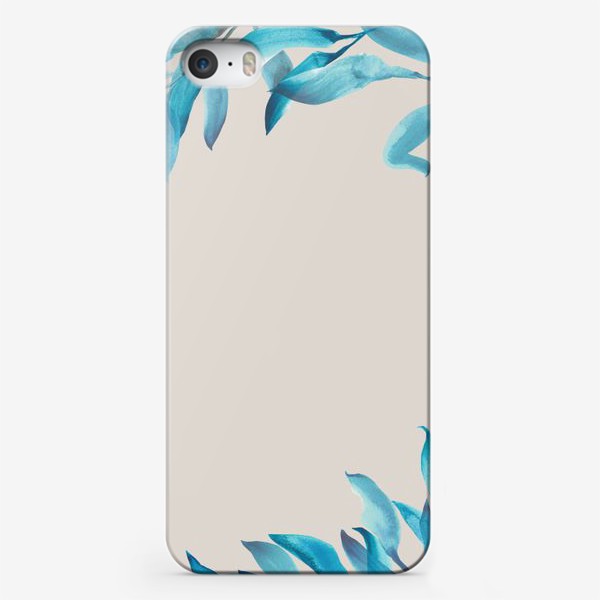 Чехол iPhone «Синие листья»