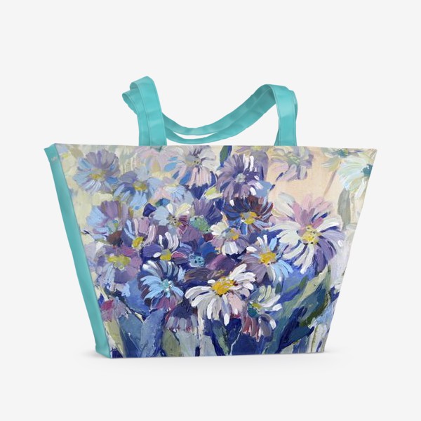 Пляжная сумка &laquo;Цветы-ромашки&raquo;