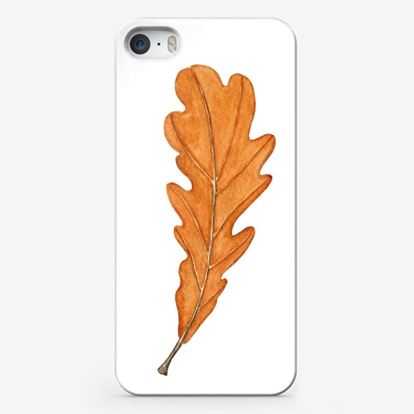 Чехол iPhone «Лист дубовый акварельный осенний»