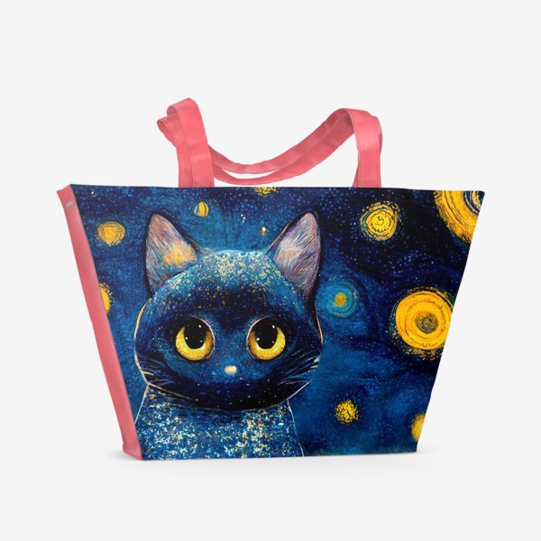 Пляжная сумка «Кот Звездная ночь»