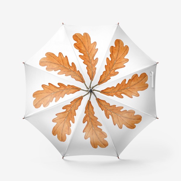Зонт «Лист дубовый акварельный осенний»