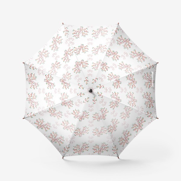 Зонт «Узор Надежда — ветки листья ягоды мелкие»