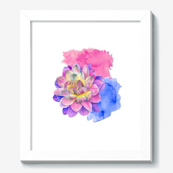 Картина «Неон Абстракция Цветы Розовая Хризантема»