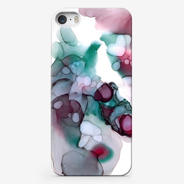 Чехол iPhone &laquo;Abstract colorful space pattern - Абстрактный красочный космический узор со светлыми пятнами и бордовыми пузырьками&raquo;