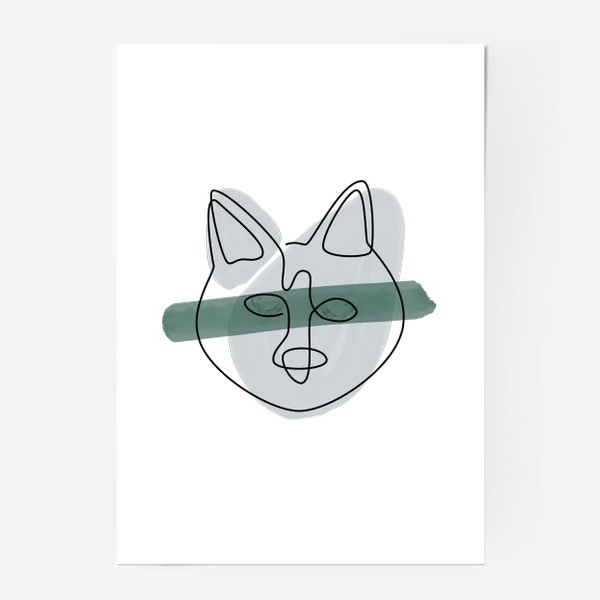 Постер «Абстрактный серый кот»