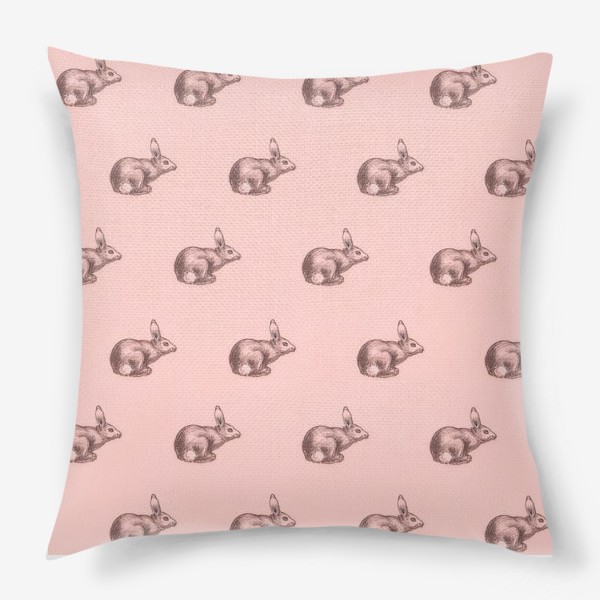 Подушка «Кролики розовый паттерн»