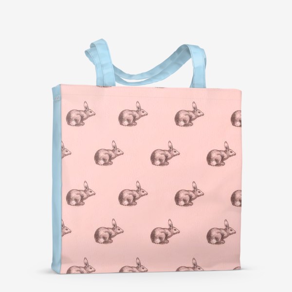 Сумка-шоппер «Кролики розовый паттерн»