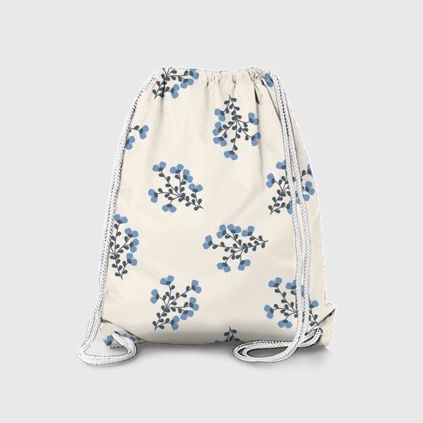 Рюкзак «Мелкие голубые цветы на ветках»