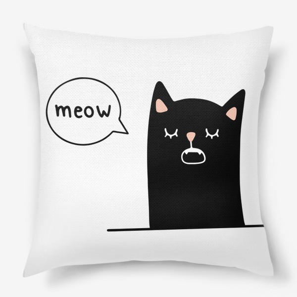 Подушка &laquo;кот, который говорит "meow"&raquo;