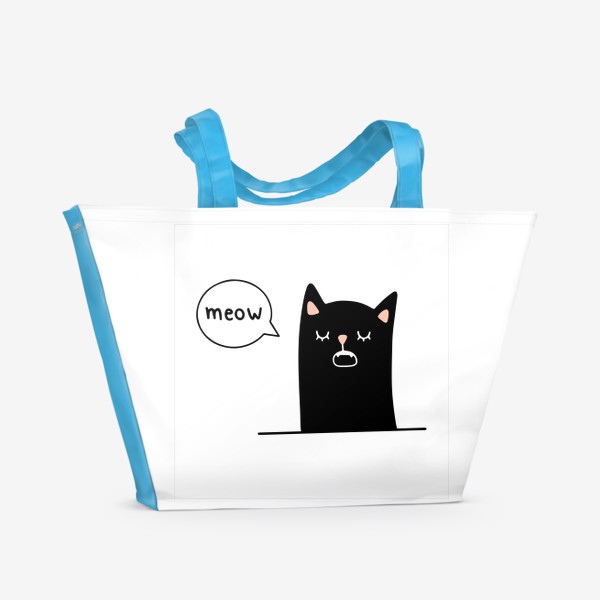 Пляжная сумка «кот, который говорит "meow"»