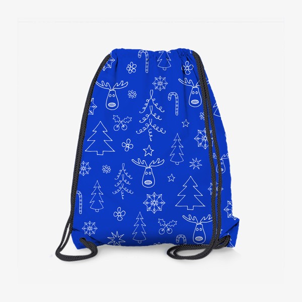 Рюкзак «Узор с елочками на синем»