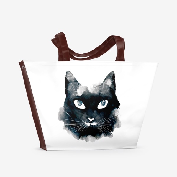 Пляжная сумка «Черно-белый кот»