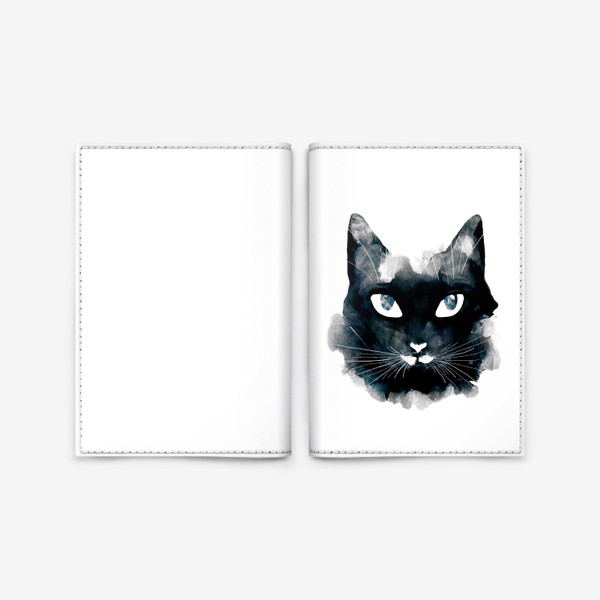 Обложка для паспорта «Черно-белый кот»