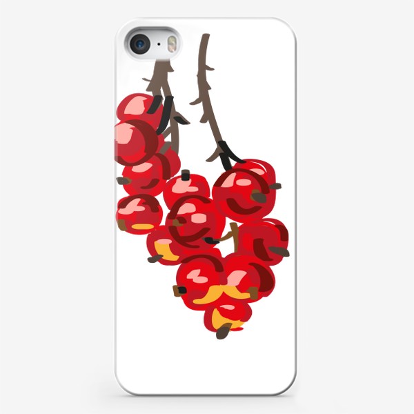 Чехол iPhone «скетч красной смородины ягоды»