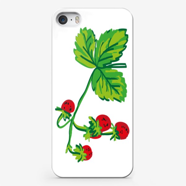 Чехол iPhone «скетч красной ягоды земляники»