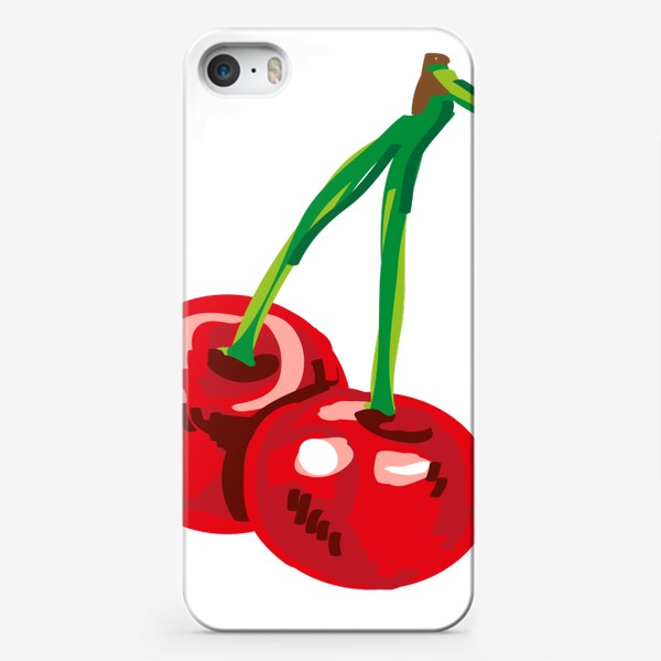 Чехол iPhone «скетч красной вишни ягоды»