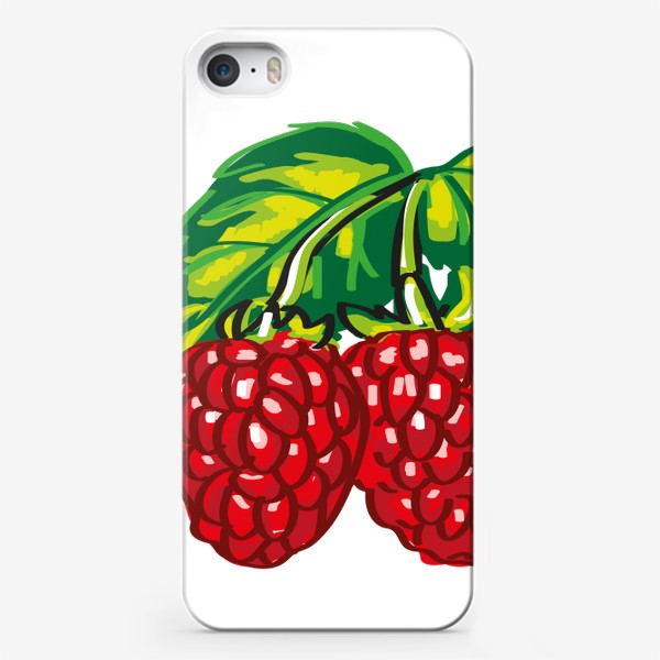 Чехол iPhone «скетч красной малины ягоды»