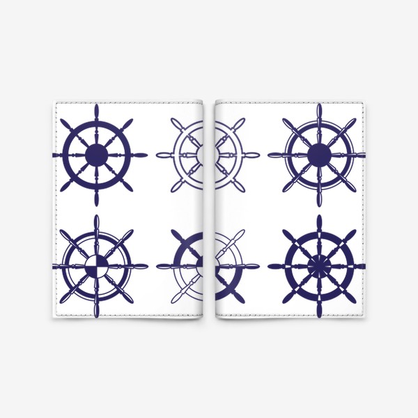 Обложка для паспорта «паттерн бесшовный якоря от корабля на белом фоне орнамент »