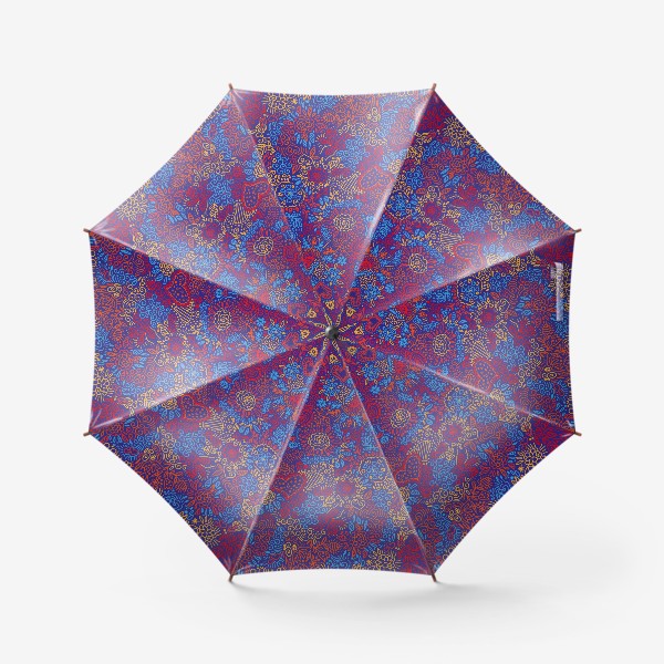 Зонт «паттерн бесшовный сердца и цветы с растениями абстрактный»