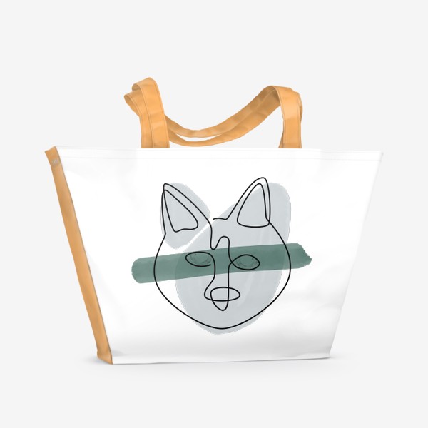 Пляжная сумка «Абстрактный серый кот»
