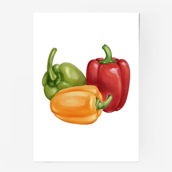 Постер «Перец красный, оранжевый , зелёный »