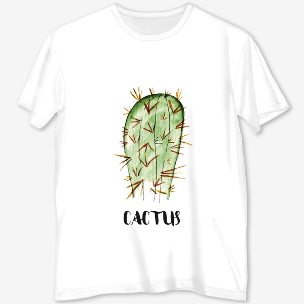 Футболка с полной запечаткой «Кактус акварелью cactus»