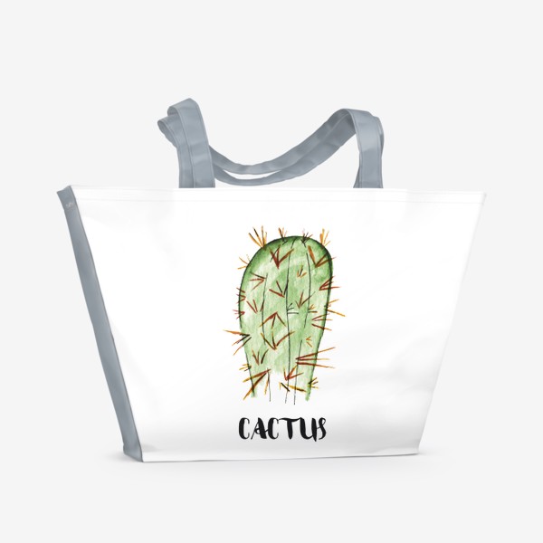 Пляжная сумка &laquo;Кактус акварелью cactus&raquo;