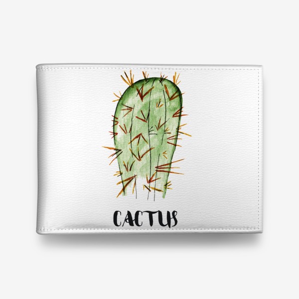 Кошелек «Кактус акварелью cactus»