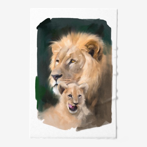 Полотенце «Лев и львёнок »