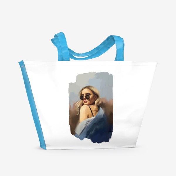 Пляжная сумка «Девушка в очках»