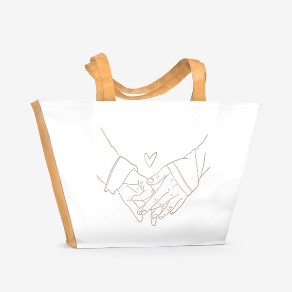 Пляжная сумка «Прикосновение рук. Про любовь»