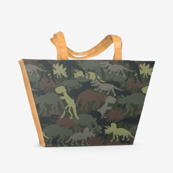 Пляжная сумка «Динозавры хаки»