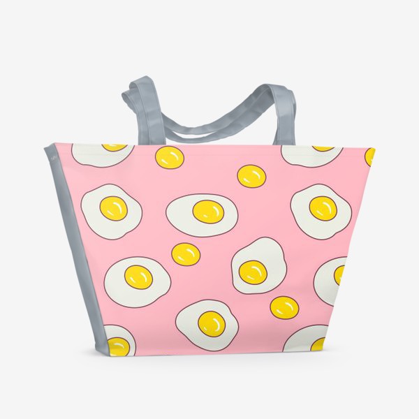 Пляжная сумка «Яичница, розовый»