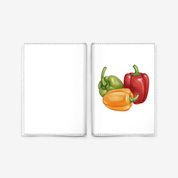 Обложка для паспорта «Перец красный, оранжевый , зелёный »