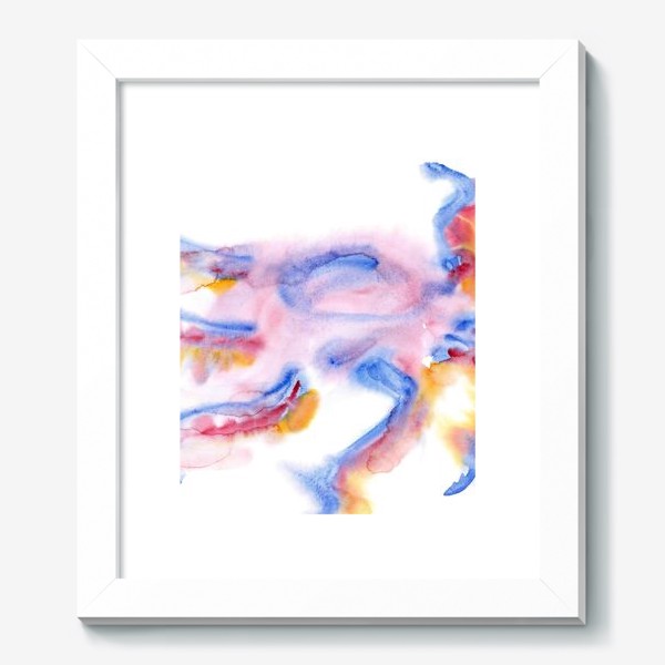 Картина «Blue octopus with solar tentacles - Мягкий округлый полупрозрачный акварельно-голубой осьминог с солнечными щупальцами»