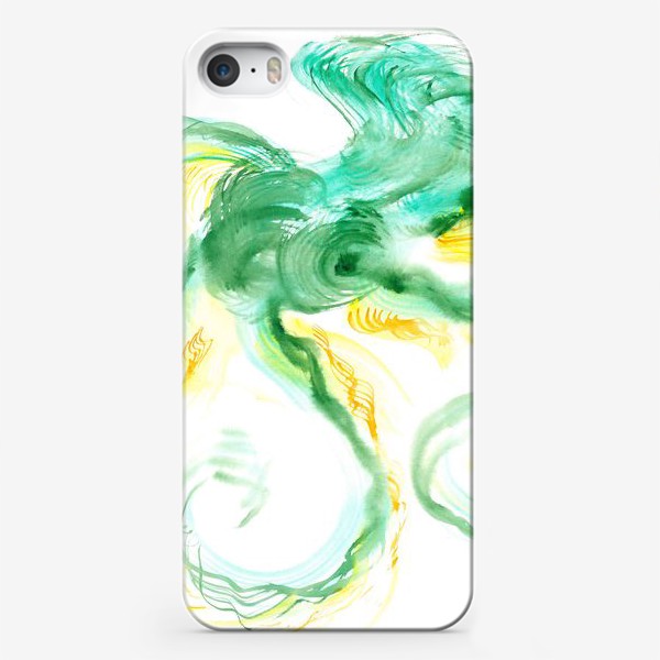 Чехол iPhone «Stylized cartoon emerald octopus - Стилизованный мультяшный изумрудный осьминог с длинными скрученными щупальцами»