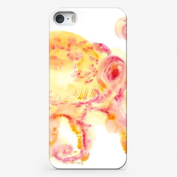 Чехол iPhone «Yellow octopus - Солнечный рубиново-желтый осьминог с овальной головой, большими глазами и изящно изогнутыми щупальцами»