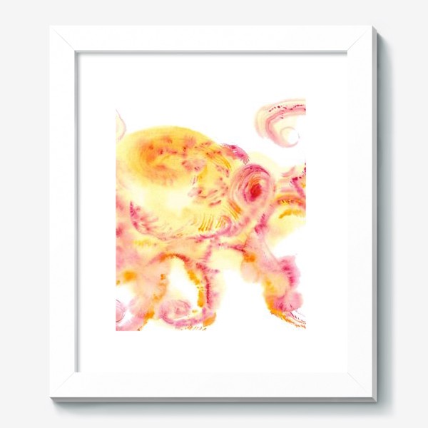 Картина &laquo;Yellow octopus - Солнечный рубиново-желтый осьминог с овальной головой, большими глазами и изящно изогнутыми щупальцами&raquo;