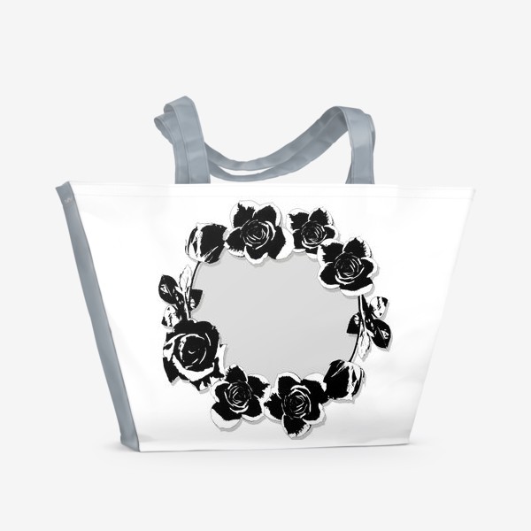 Пляжная сумка «Черно-белый венок»
