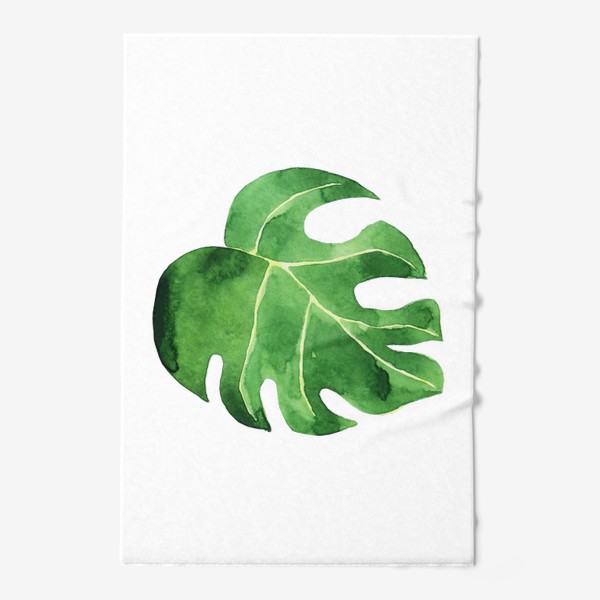 Полотенце &laquo;Монстера акварельная лист, зеленое тропическое растение&raquo;
