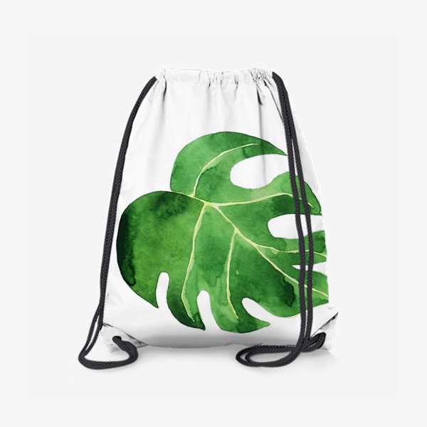 Рюкзак &laquo;Монстера акварельная лист, зеленое тропическое растение&raquo;