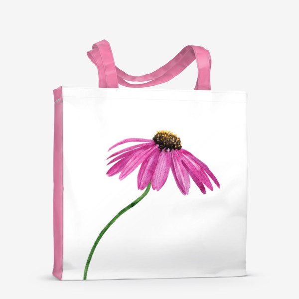 Сумка-шоппер «Розовый цветок эхинацеи акварельный»