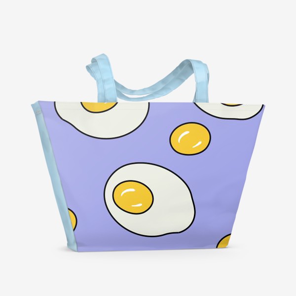 Пляжная сумка «Яичница, сиреневый»