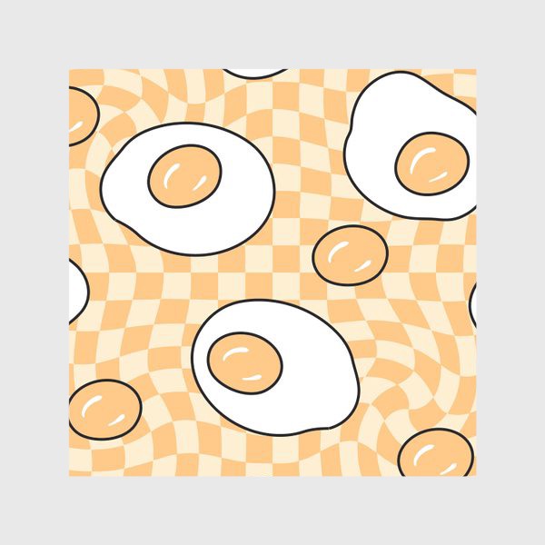 Скатерть «Яичница, искаженная клетка, оранжевый»