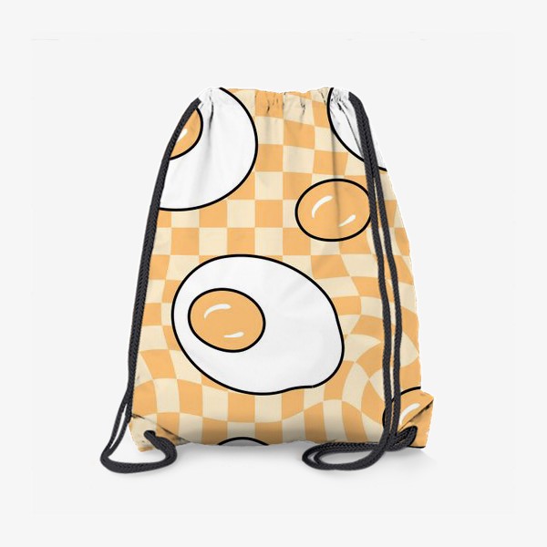 Рюкзак «Яичница, искаженная клетка, оранжевый»