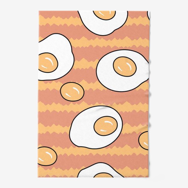 Полотенце «Яичница, оранжевые полоски»