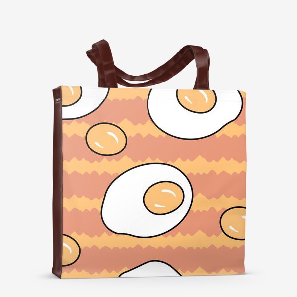 Сумка-шоппер «Яичница, оранжевые полоски»